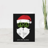 Hippie Kerstman Groovy Vredesteken Grappig Kerstfe Kaart (Voorkant)