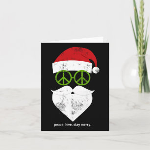 Hippie Kerstman Groovy Vredesteken Grappig Kerstfe Kaart