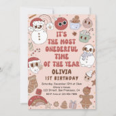 Hippie Kerstman Onederful Eerste Verjaardag Kaart (Voorkant)