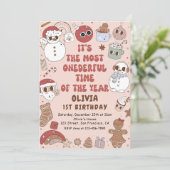 Hippie Kerstman Onederful Eerste Verjaardag Kaart (Staand voorkant)