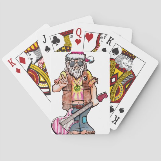 Hippie Kerstman Pokerkaarten (Achterkant)