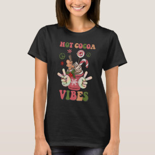 Hippie Kerstmis Prettige feestdagen Hot Cocoa Xmas T-shirt