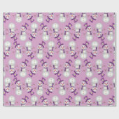 Hippie Kerstmis Snowman Pattern Cadeaupapier (Vlak)