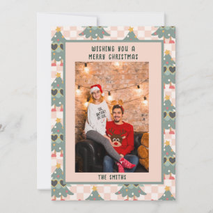 Hippie Kerstportret Foto Vakantie Kaart