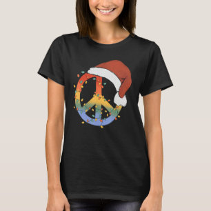 Hippie-kerstvredesgebaar Prettige feestdagen Xmas T-shirt