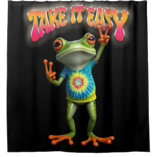 Hippie Kikker Neem het Leven Licht Kleurrijk Douchegordijn