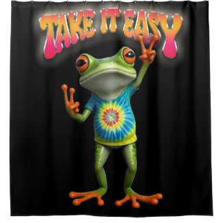 Hippie Kikker Neem het Leven Licht Kleurrijk  Douchegordijn