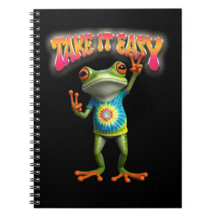 Hippie Kikker Neem het Leven Licht Kleurrijk  Notitieboek