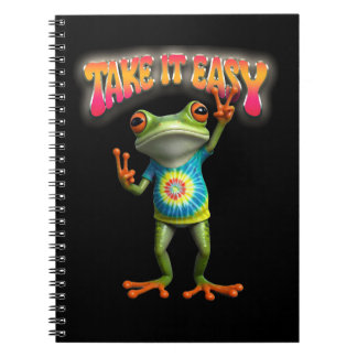 Hippie Kikker Neem het Leven Licht Kleurrijk  Notitieboek