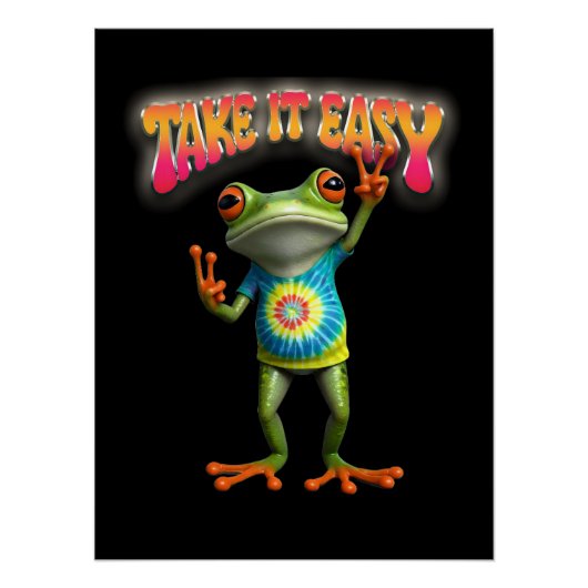 Hippie Kikker Neem het Leven Licht Kleurrijk Perfect Poster (Voorkant)
