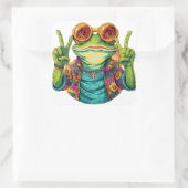 Hippie Kikker Vredesteken Stickers (Tas)
