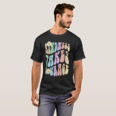 Hippie KINDNESS TAKES COURAGE Retro Stop Bullying  T-shirt (Voorkant volledig)