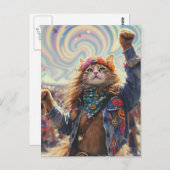 Hippie Kitty Briefkaart (Voorkant / Achterkant)
