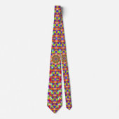 Hippie Kleuren Mandala Patroon Tie Stropdas (Voorkant)