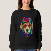 Hippie Labrador Retriever Tie Dye Peace Sign Psych Trui (Voorkant)