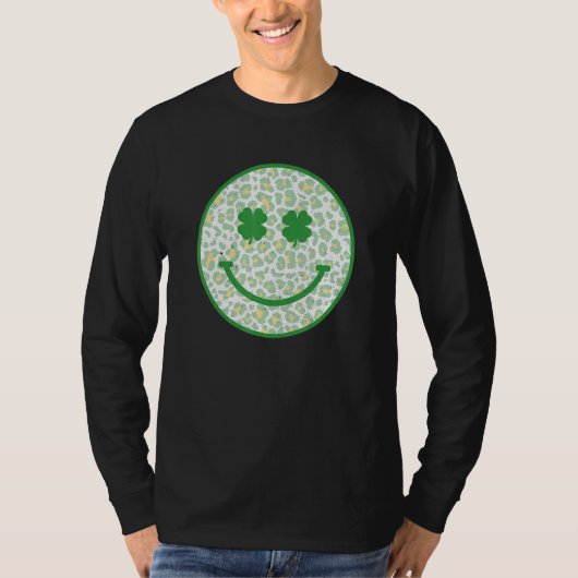 Hippie Leopard Shamrock Groovy Hippie St Patricks T-shirt (Voorkant)
