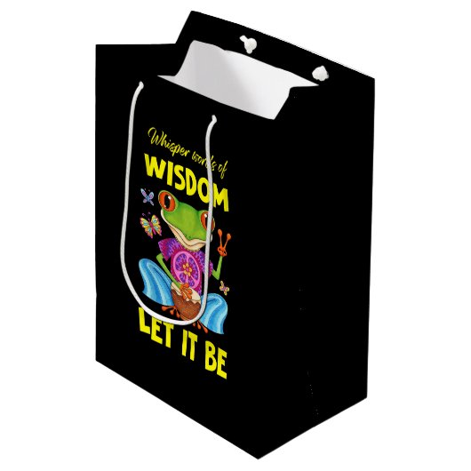 Hippie Let It Be Frog Medium Cadeauzakje (Voorkant Gekanteld)