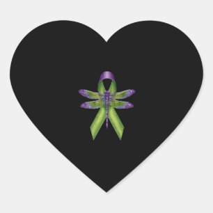Hippie Libelle Groen Lint Cerebrale Parese Bewustz Hart Sticker