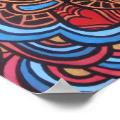 Hippie liefde acryl kunst poster (Hoek)