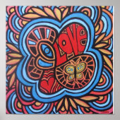Hippie liefde acryl kunst poster (Voorkant)
