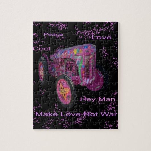 Hippie liefde Tractor, puzzel (Verticaal)