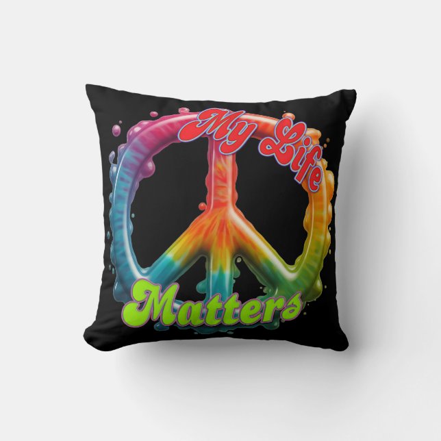 Hippie Liefde Vrede Leven Telt Aangepast  Kussen (Voorkant)