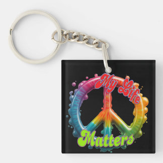 Hippie Liefde Vrede Leven Telt Aangepast  Sleutelhanger