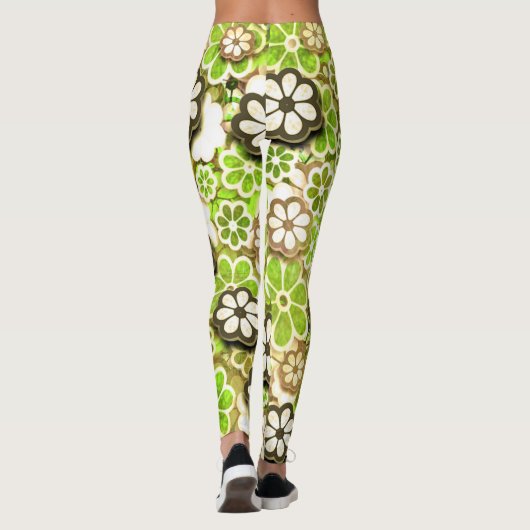 Hippie Limoen Floating Floral patterned | LEGGINGS (Achterkant)