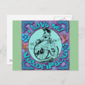 Hippie look I Love My Velocipede T shirten, Mokken Briefkaart (Voorkant / Achterkant)