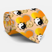 Hippie Love and Peace Logo Stropdas (Opgerold)