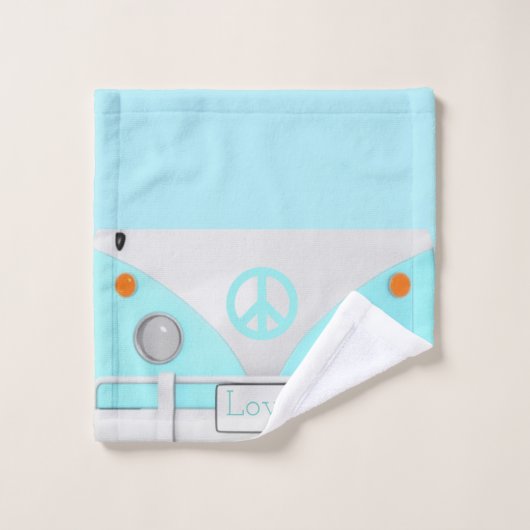 Hippie Love Bus Towel Set Bad Handdoek (Wasdoekje)