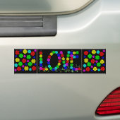 Hippie Love Flowers Bumpersticker (Op auto)