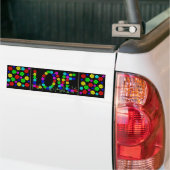 Hippie Love Flowers Bumpersticker (Op Truck)
