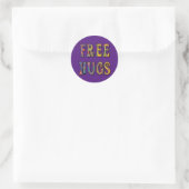 Hippie Love Free Hugs Classic Round Sticker (Tas)