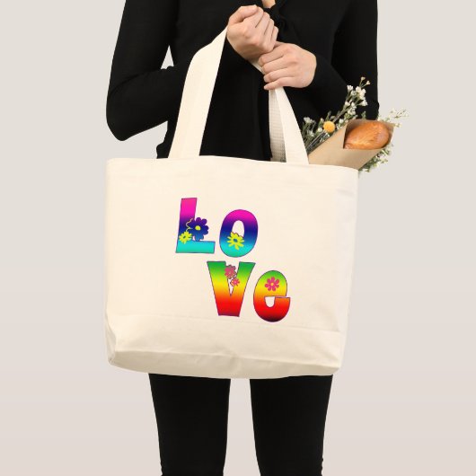 Hippie LOVE Grote Tote Bag (Voorkant (product))
