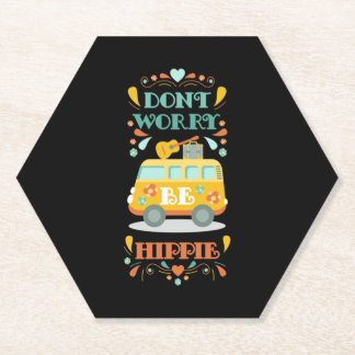 Hippie Love Heart Hippie Van Classic Kartonnen Onderzetters