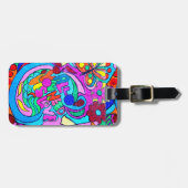 hippie love label in stijl 70 bagagelabel (Voorkant horizontaal)