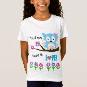Hippie love owl t-shirt (Voorkant)