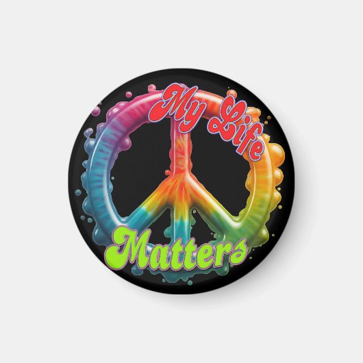 Hippie Love Peace Life Matters Custom  Magneet (Voorkant)