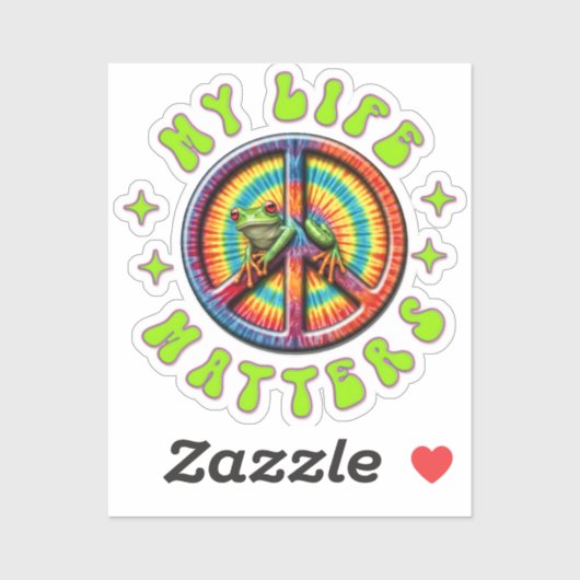 Hippie Love Peace Life Matters Custom  Sticker (Vel)