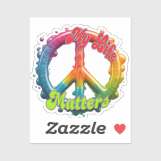Hippie Love Peace Life Matters Custom  Sticker