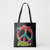 Hippie Love Peace Life Matters Custom  Tote Bag (Voorkant)