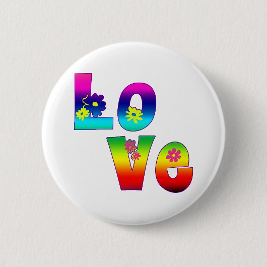 Hippie LOVE Ronde Button 5,7 Cm (Voorkant)