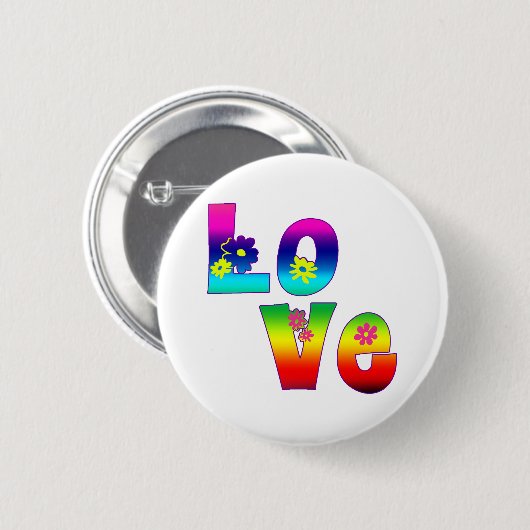 Hippie LOVE Ronde Button 5,7 Cm (Voorkant /achterkant)