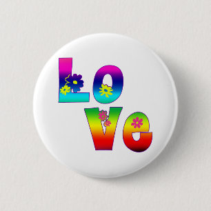 Hippie LOVE Ronde Button 5,7 Cm