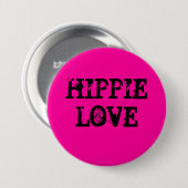 hippie love ronde button 7,6 cm (Voorkant /achterkant)
