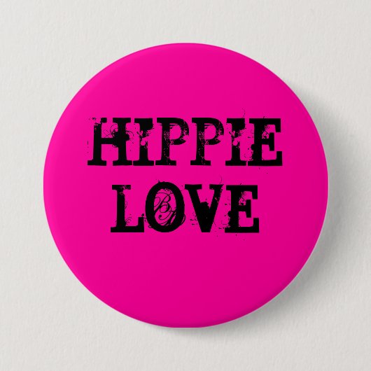 hippie love ronde button 7,6 cm (Voorkant)