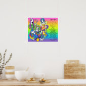 Hippie Magic Rainbow Musical Fairies Poem Poster (Keuken)