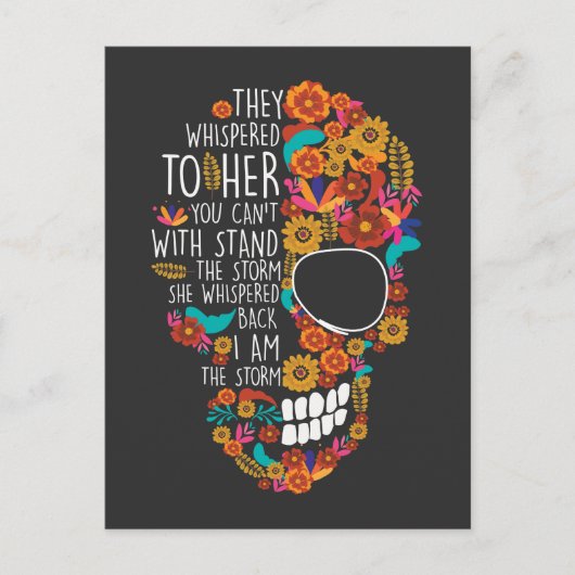 Hippie mam Flower Sugar Skull Floral Briefkaart (Voorkant)