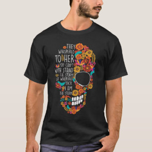 Hippie mam Flower Sugar Skull Floral T-shirt